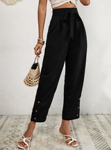 Tie-up High Waist Temperament Pants