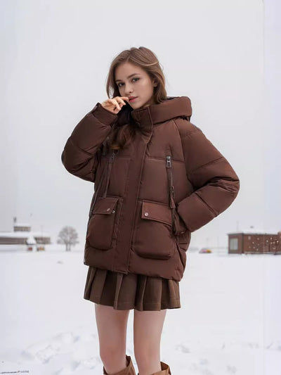 Short Hooded Cotton-padded Jacket Coat