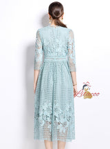 Short Sleeve Slim Lace Dress