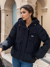 Hooded Short Down Cotton-padded Jacket Coat