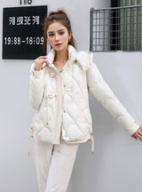 Short Thick Buckle Slim Cotton-padded Jacket