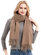 Bristle Fringed Solid Color Scarf