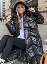 Bright Wash-free Medium and Long Loose Cotton-padded Jacket