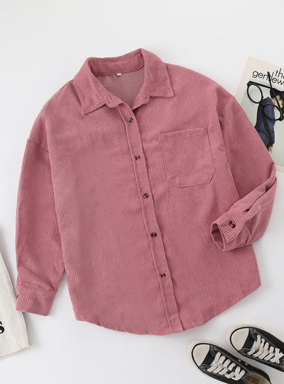 Loose Casual Corduroy Shirt Top