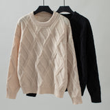 Loose Diamond Round Neck Sweater