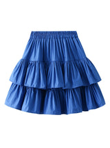 Solid Color High Waist Ruffled Skirt