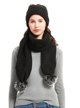 Wool Knitted Scarf Hat Suit