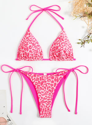 Leopard Split Tiece Piece Bikini