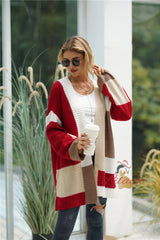 Spliced Loose Knit Plaid Sweater