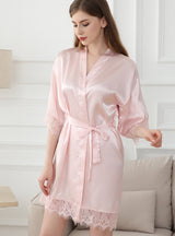 Short Sleeve Silk Ice Silk Home Nightgown