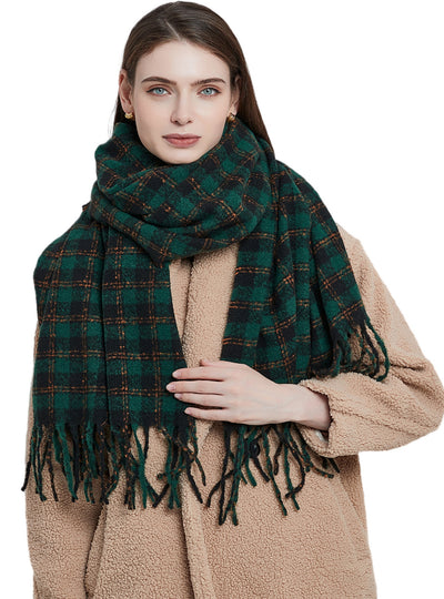 Thickened Small Plaid Fringed Scarf Shawl