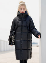 Medium and Long Over-the-knee Thickened Hooded Jacket