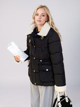 Lamb Fur Collar Cotton-padded Coat Jacket