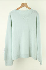 Flower Round Neck Long Sleeve Sweater