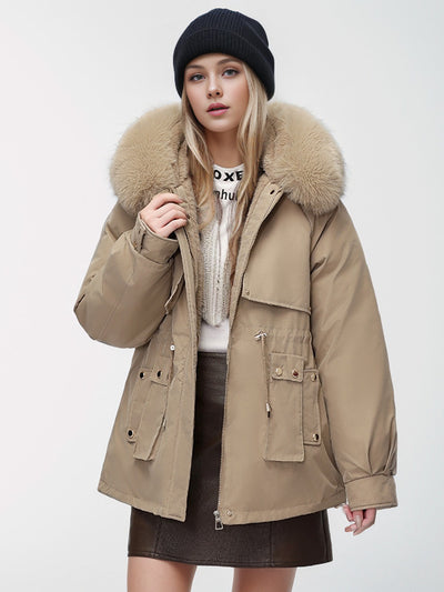 Thickened Plus Size Pocket Warm Coat