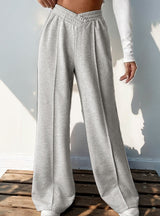 Casual Elastic High-waist Spliced Wide-leg Pants