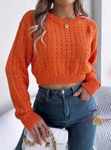 Sexy Backless Button Long Sleeve Sweater