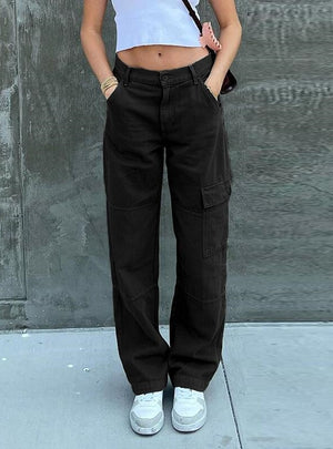 Straight Pockets High Waist Slim Jeans