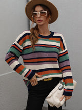 Crewneck Striped Knitted Sweater