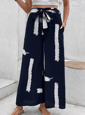 Printed High Waist Wide Leg Pant