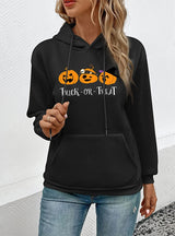 Leisure Halloween Pumpkin Hooded Pullover Top