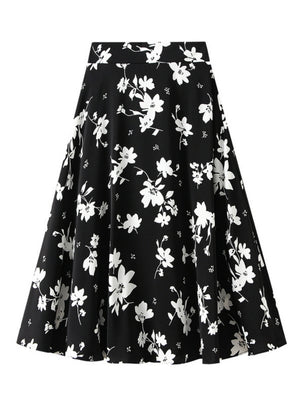 Four-leaf Floral High Waist Skirt