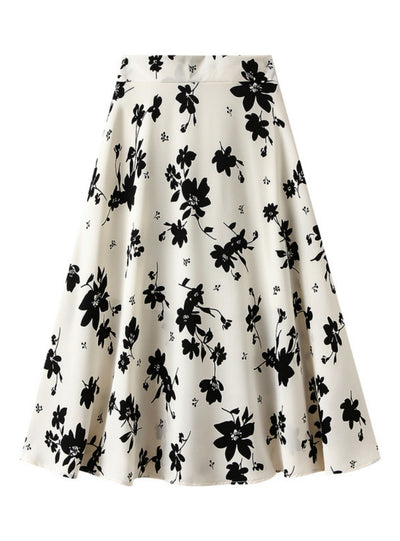 Four-leaf Floral High Waist Printed Skirt