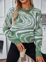 Abstract Pattern Jacquard Sweater