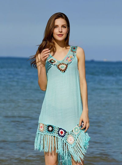 Beach Crocheted Sleeveless Bikini Cover Up