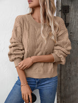 Solid Color Twist Pullover Retro Loose Sweater