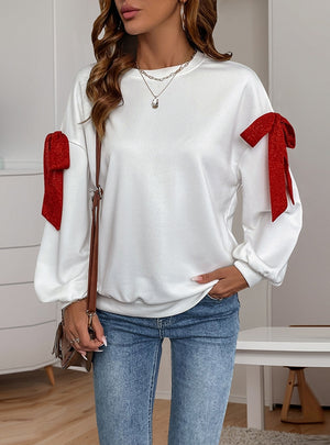 Loose Round Neck Long Sleeve Christmas Top