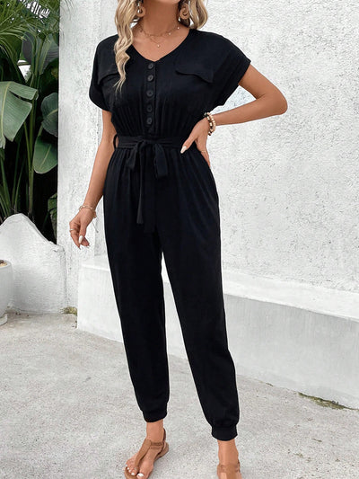 Pocket Black Jumpsuit Trousers