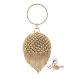 Brick-inlaid Portable Evening Bag Spherical Clutch Bag