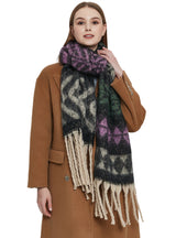 Coarse Tassel Jacquard Scarf