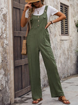 Loose Pleated One-piece Trousers