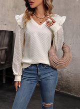 Long Sleeve Solid Color Knitted Top