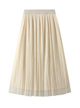 High Waist Pleated Gauze Skirt