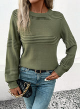 Long Sleeve Solid Color Ladies Sweater