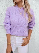 Semi-high Neck Twist Loose Twisted Pullover Sweater