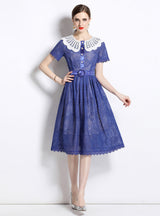 Hollow Lace Short Sleeve Dress