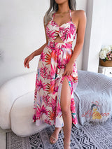 Flower Sleeveless Suspender Holiday Beach Dress