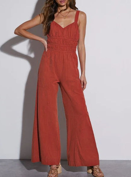 Solid Color Holiday Fashion Jumpsuit