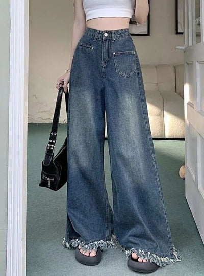 Loose High Waist Retro Wide Leg Jeans