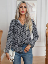 Geometric Printed Long Sleeve Shirt