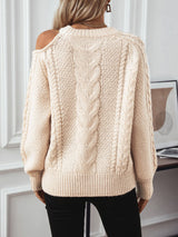 Solid Color Twisted Pullover Sweater