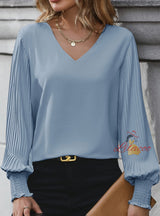 Women Long Sleeve Solid Color Shirt