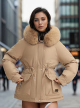 Women Hood Slim Waist Down Jacket