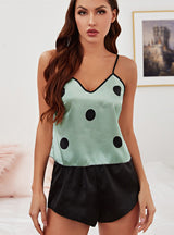 Printed Suspenders Shorts Polka-dot Pajamas