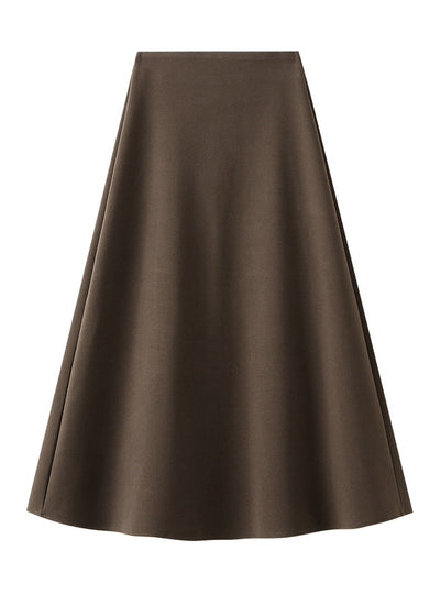 Brown High Waist Slim Mid-length Skirt