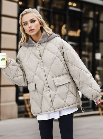 Short Hooded Loose Cotton-padded Jacket